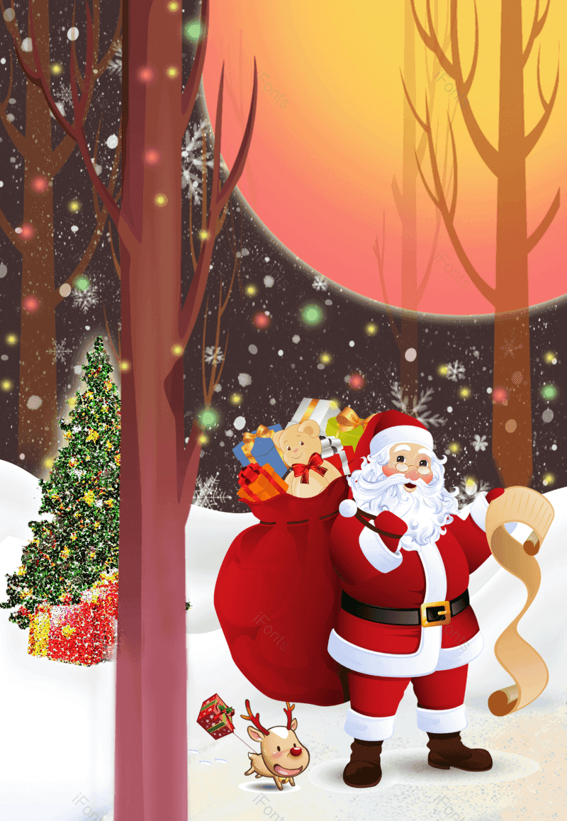 圣诞海报图片,圣诞老人元素,圣诞节PNG,圣诞礼品免抠素材