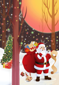 圣诞节 圣诞老人 圣诞礼品 圣诞海报 卡通麋鹿