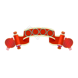 新年 春节 灯笼 标题横幅 矢量手绘