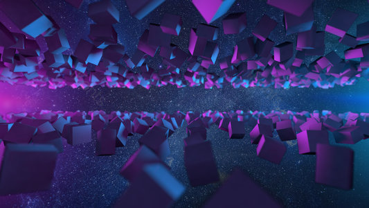 悬浮 空间感 C4D 建模 蓝紫色背景 海报背景