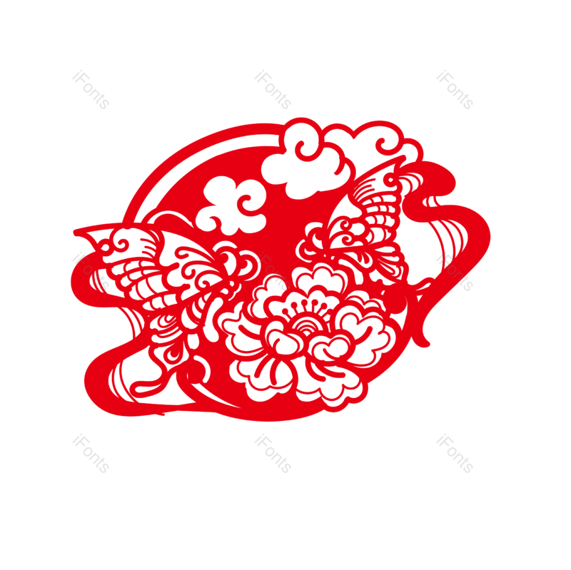祥云图片,矢量素材元素,蝴蝶PNG,花朵免抠素材