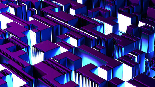 三维 空间 立体 C4D 背景图 蓝紫色 光效 光