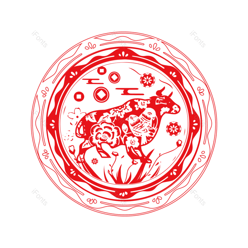 喜庆图片,剪纸风格元素,新年PNG,免抠素材