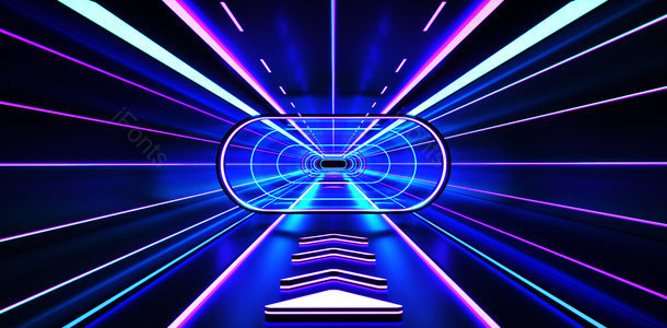 科技 空间 立体 蓝色 背景 通道 C4D