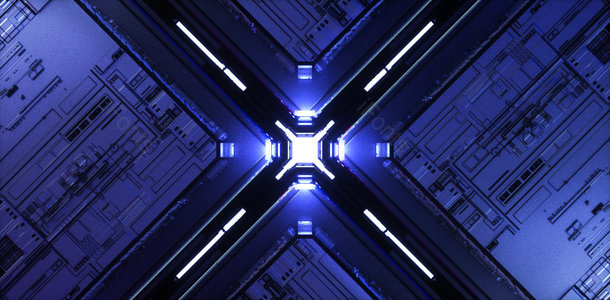 蓝色 科技 科技感 C4D 立体几何 炫酷