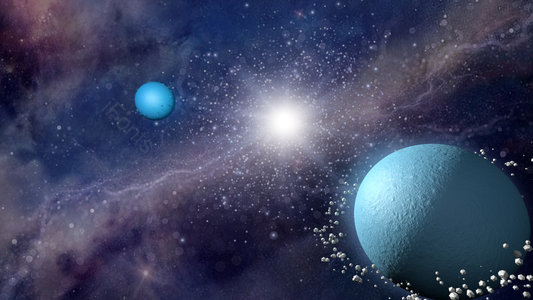 星球 宇宙 太空 C4D 光影 蓝色背景 星空 海报背景
