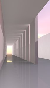 空间感 建筑 光影效果 C4D 海报背景