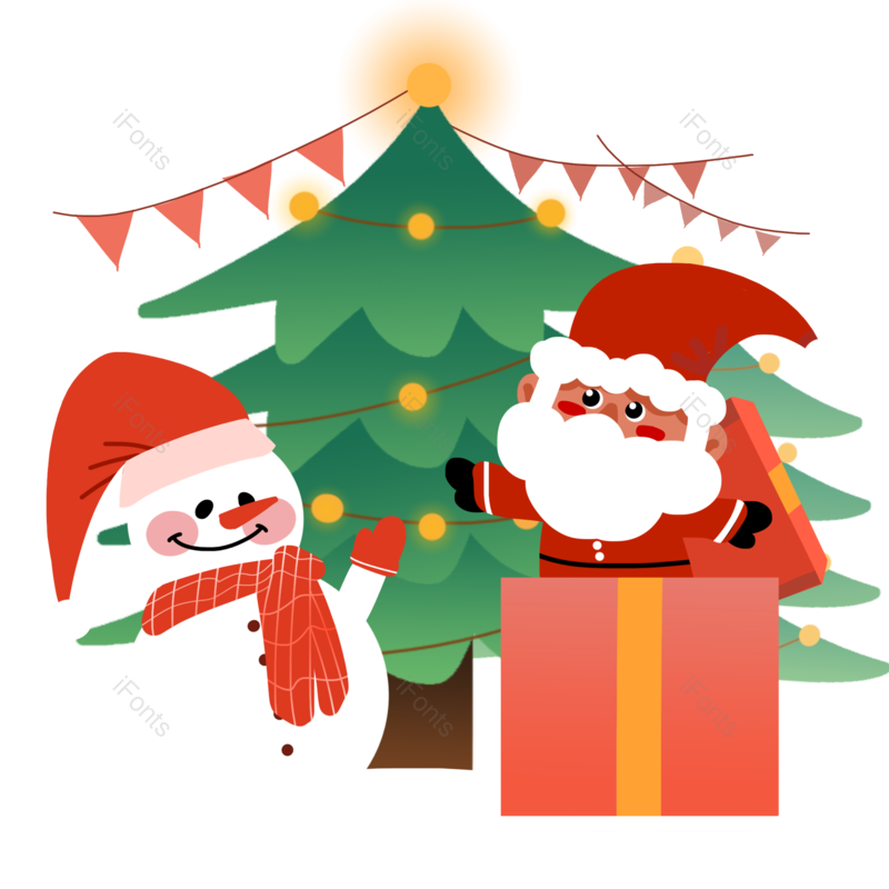 圣诞老人图片,礼物元素,雪人PNG,圣诞节免抠素材