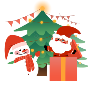 圣诞节 圣诞树 圣诞老人 礼物 雪人