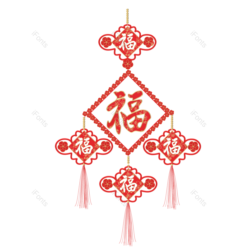 新年剪纸福字素材免抠图案免抠PNG图片素材_免费下载_图片编号:87845-iFonts设计助手