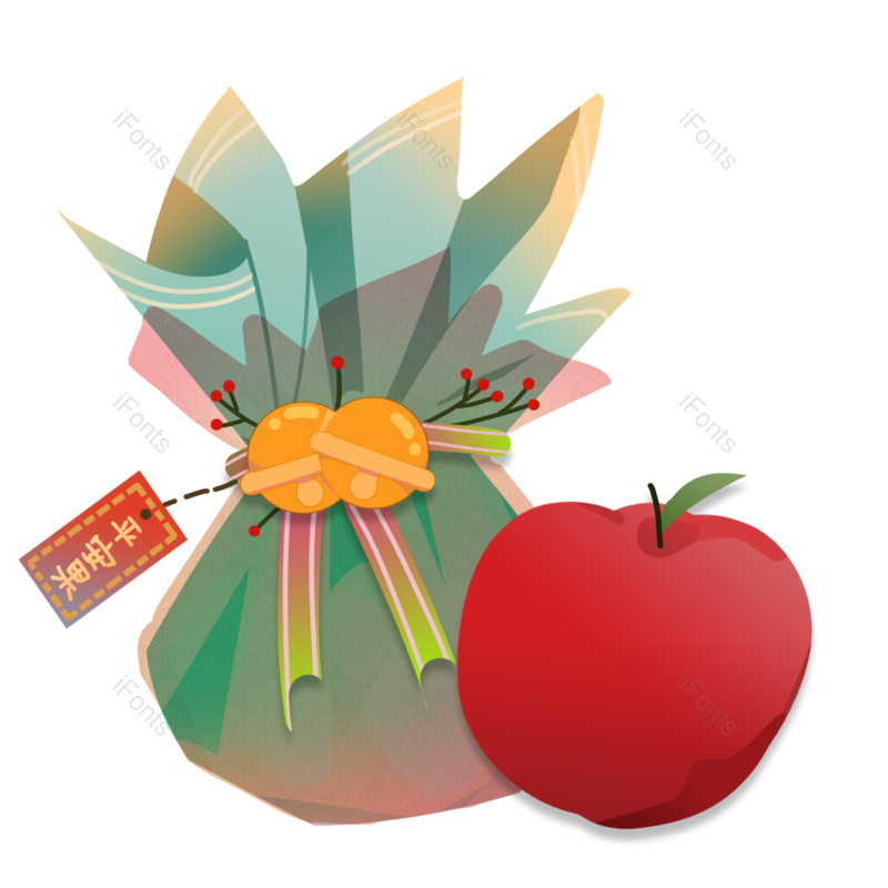 苹果图片,礼物元素,圣诞节PNG,可爱免抠素材