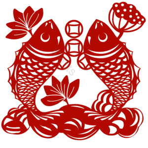 新年 窗花 剪纸 莲花 除夕