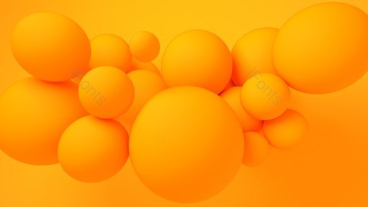 橘黄色背景 球体 空间感 C4D 海报背景 漂浮