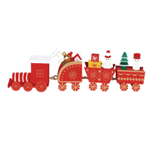 圣诞节 可爱 礼物小车 简约 扁平 装饰