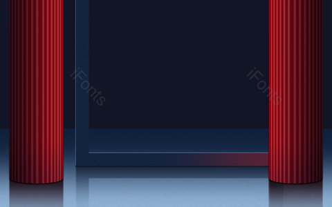 简约 大气 质感 柱子 方框 舞台