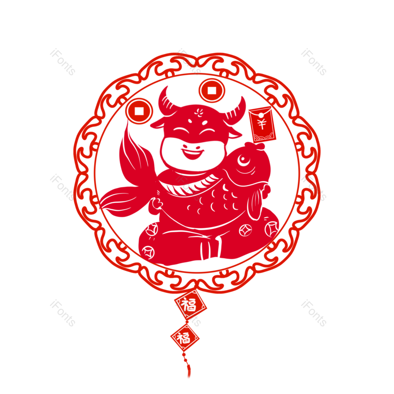 剪纸图片,新年元素,PNG,免抠素材