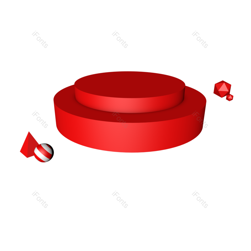 电商图片,红色舞台元素,PNG,免抠素材