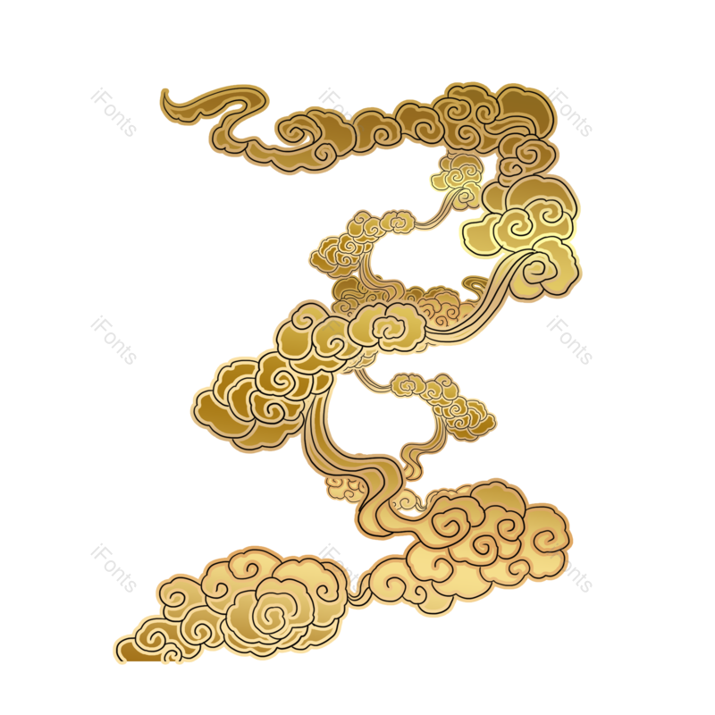 金色装饰图片,云纹元素,金色素材PNG,金色元素免抠素材