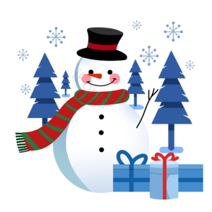 雪人 礼物 礼帽 可爱 圣诞节