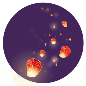 中国风 孔明灯 节日 国潮