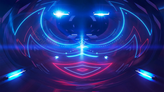 弥红灯 创意空间 炫彩 科技渐变 立体 层次感 空间感