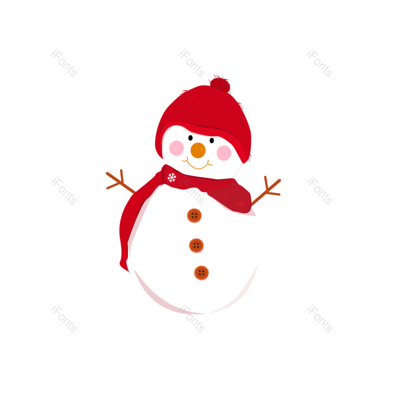 红围巾图片,雪人元素,圣诞PNG,矢量图免抠素材