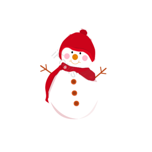 圣诞 雪人 红帽子 红围巾 ai 矢量图