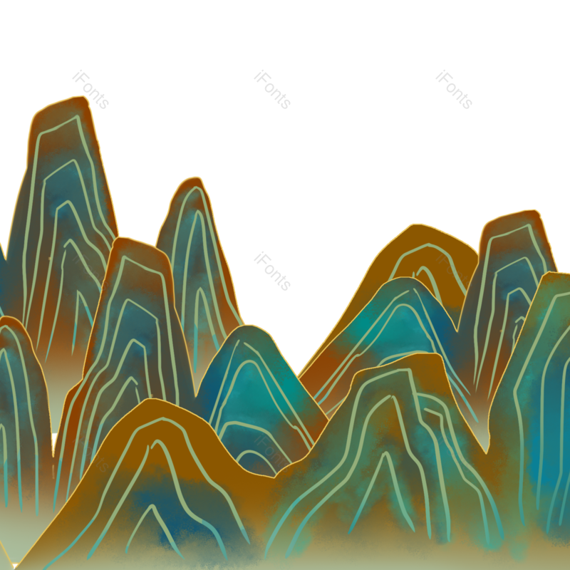 绿色山图片,插画素材元素,山脉PNG,免抠素材