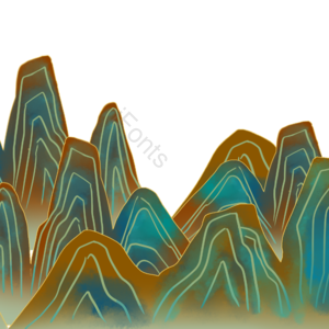 插画元素 插画素材 插画装饰 山川 山川元素 山川素材 山川装饰 山脉
