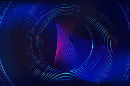 科技线 创意 科技圆圈 中心圈 主题 彩色线条 扭曲线条