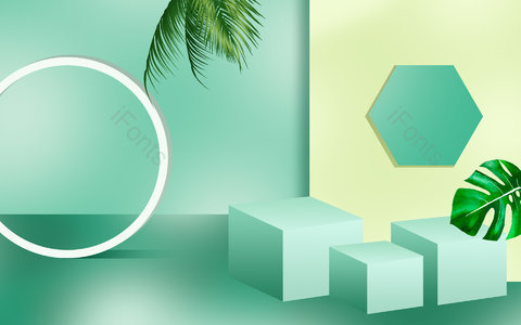 背景 空间 立体 创意空间 绿色 春天 春季 春