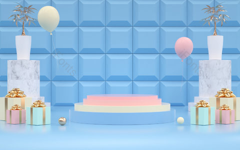 C4D 清新 简约 电商 狂欢 海报背景 展台 背景图