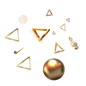 金色 小球 漂浮 三角形 节日