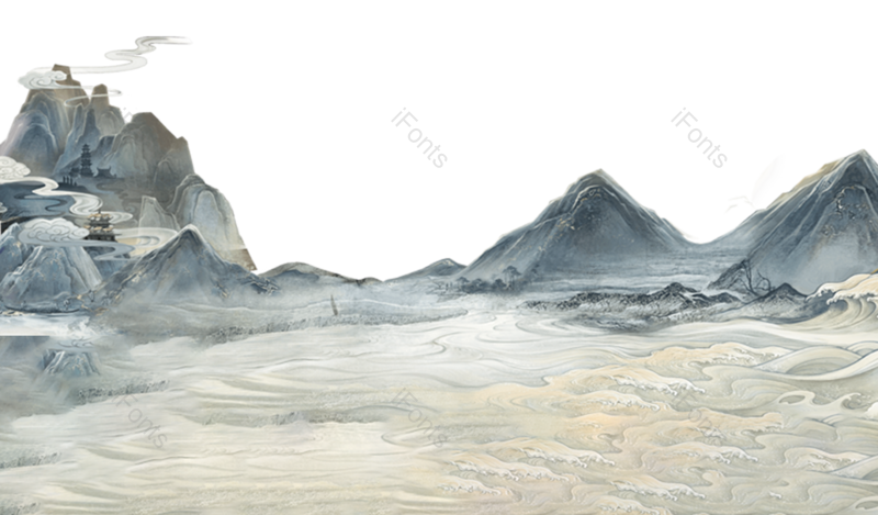 水墨图片,传统元素,山水PNG,免抠素材