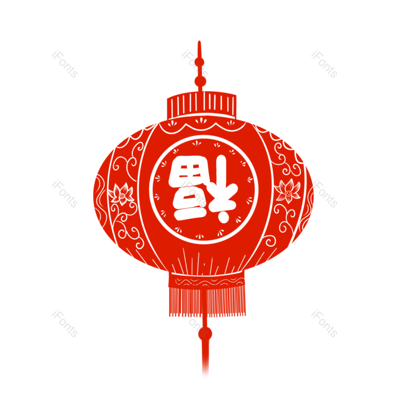 红灯笼图片,剪纸风元素,新年元素PNG,装饰元素免抠素材