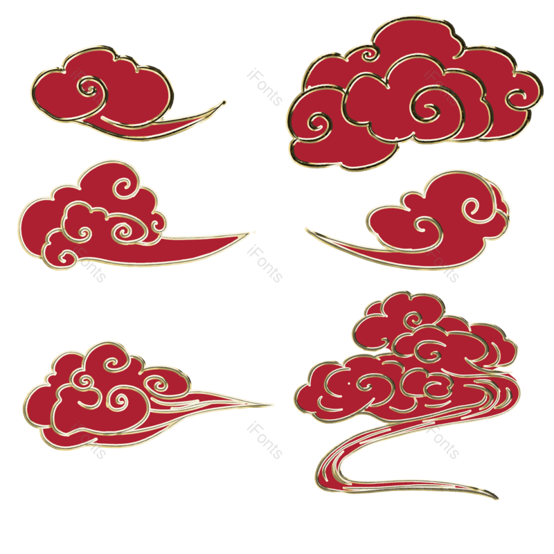 装饰图片,祥云元素,中国风PNG,手绘云免抠素材
