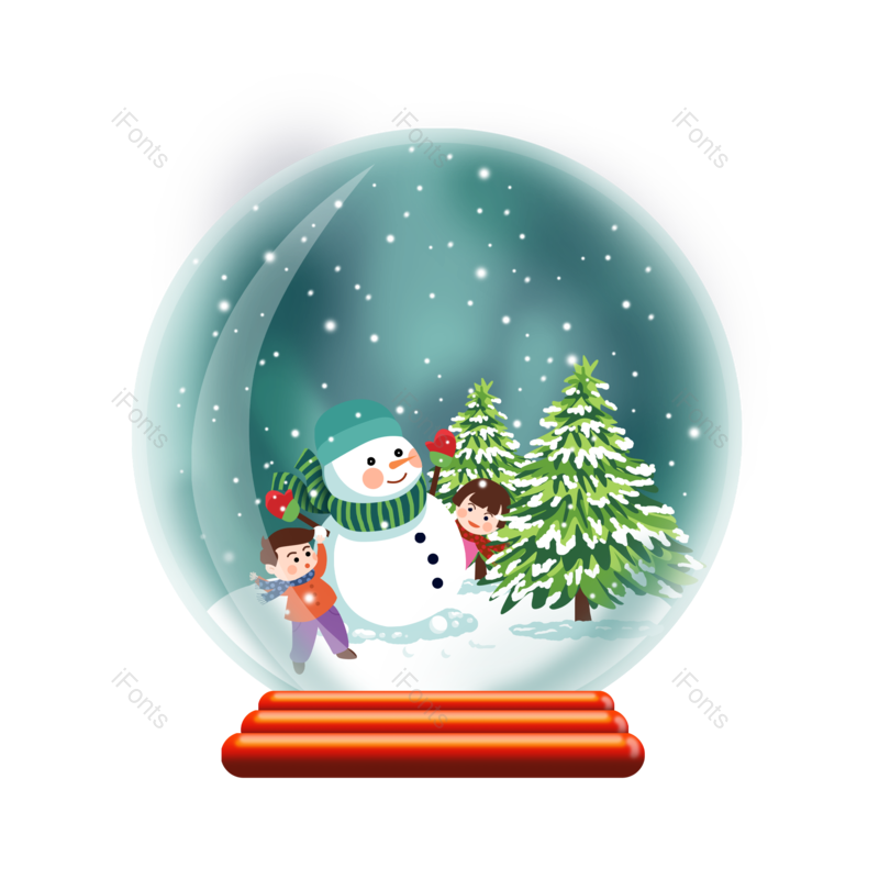 效果元素图片,装饰元素元素,圣诞场景PNG,雪人免抠素材