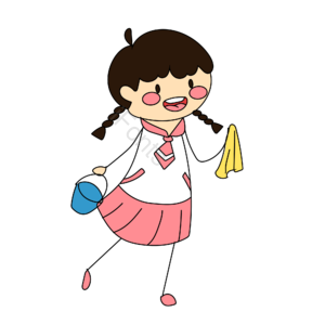 卡通风格 简笔画 AI 小孩 擦玻璃