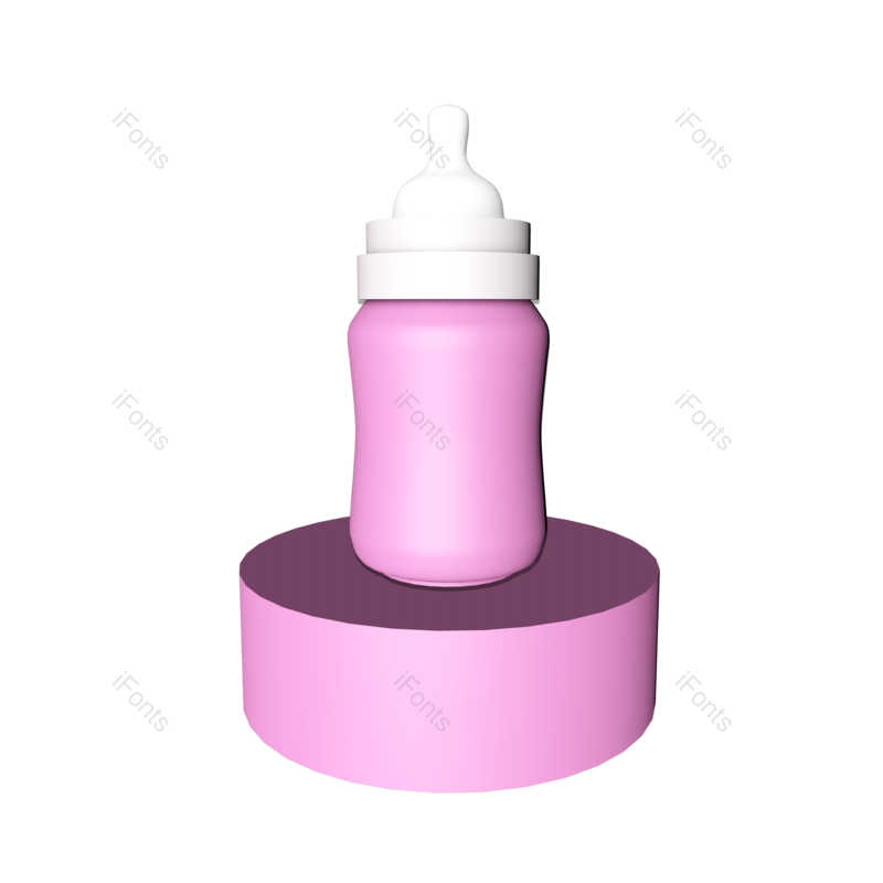 立体图片,儿童元素,奶瓶PNG,电商免抠素材