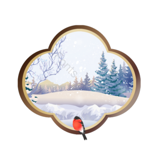 鸟 下雪 意境 png 窗口