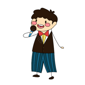 卡通风格 简笔画 AI 小孩 唱歌