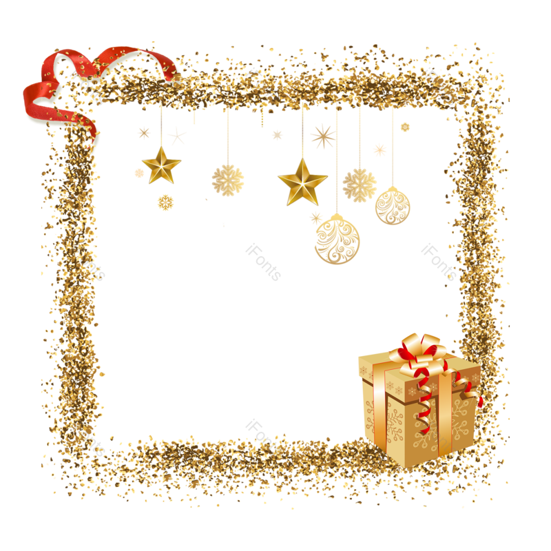 边框图片,礼盒元素,飘带PNG,圣诞免抠素材