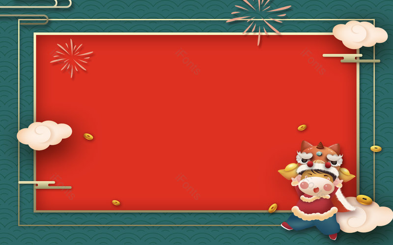 原创简约风喜庆牛年卡通2021卡通背景,插画/手绘图，插画/手绘图库，插画/手绘图下载,插画/手绘