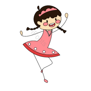 卡通风格 简笔画 AI 小孩 跳舞