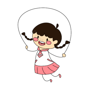 卡通风格 简笔画 小孩 跳绳