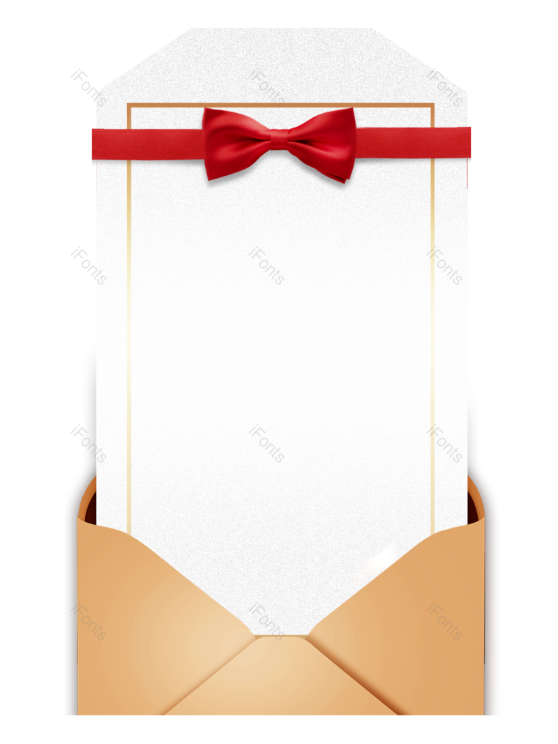 蝴蝶结图片,信封元素,金色PNG,免抠素材