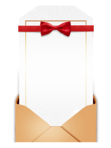 信封 金色 蝴蝶结 请帖 png