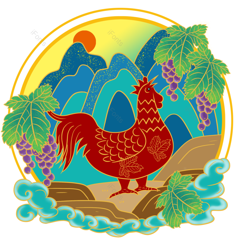 插画图片,喜庆元素,新年PNG,手绘免抠素材