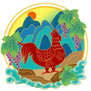 十二生肖 鸡年 手绘 喜庆 新年 插画