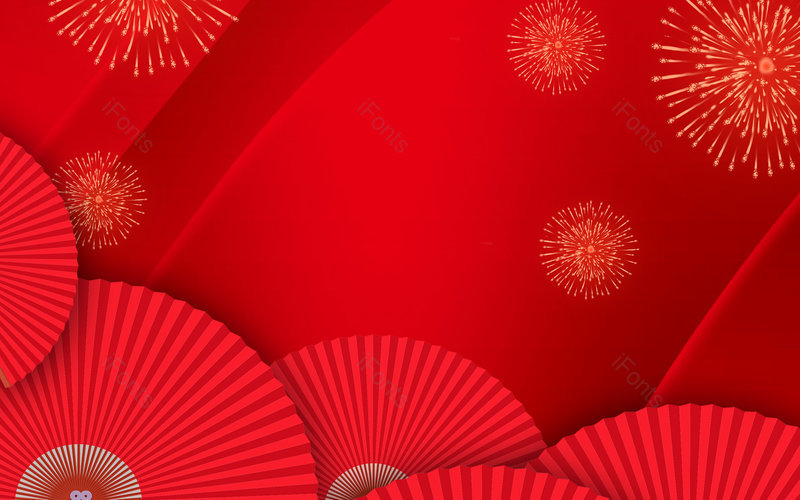国潮中国风红色扇子装饰喜庆背景,插画/手绘图，插画/手绘图库，插画/手绘图下载,插画/手绘